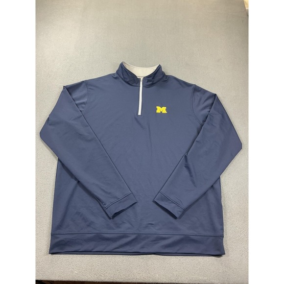 Peter Millar Other - Peter Millar Navy Blue Quarter-Zip with Yellow Logo